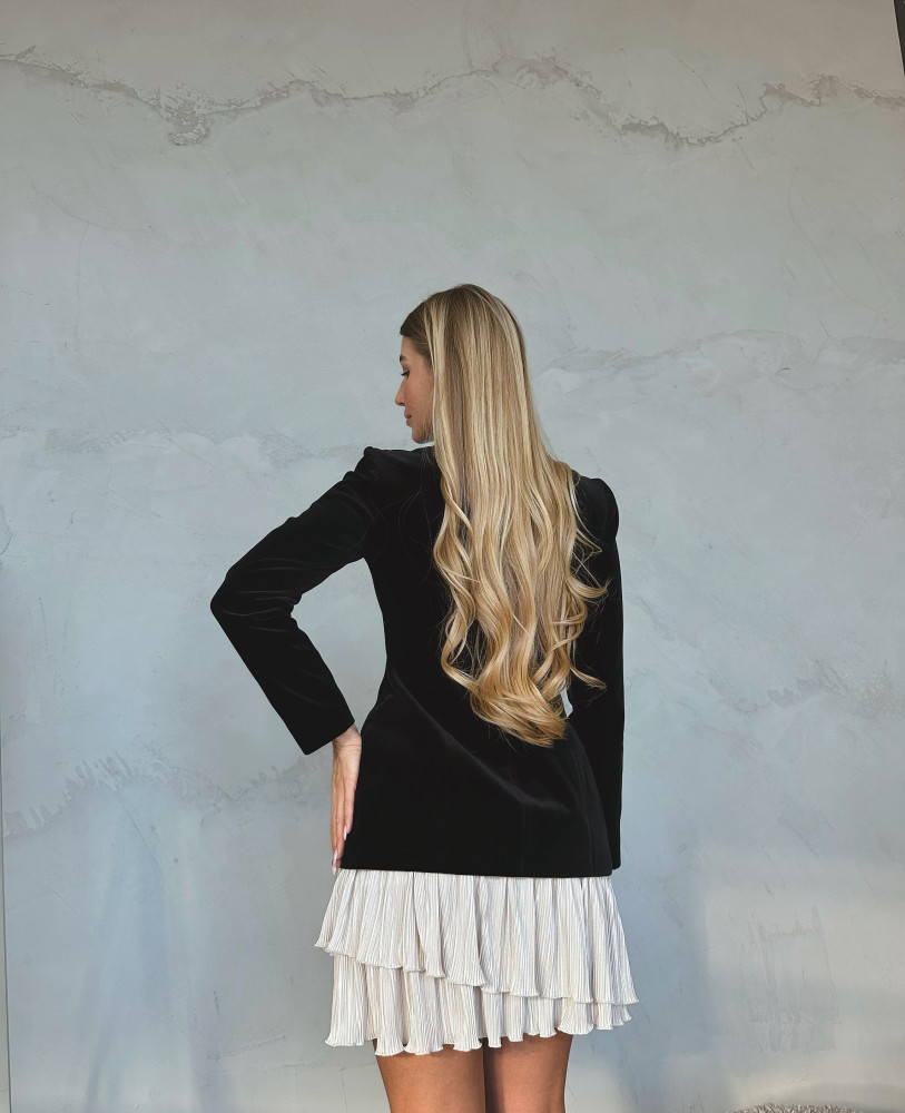 ЖАКЕТ ОКСАМИТОВИЙ КОЛІР ЧОРНИЙ 