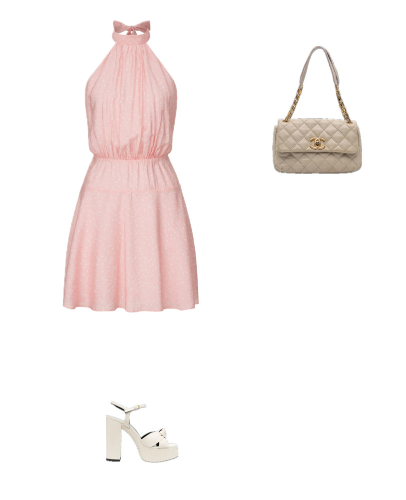 СУКНЯ МІНІ З ВІДКРИТОЮ СПИНКОЮ РОЖЕВО-ПЕРСИКОВА ДРІБНІ ГОРОШКИ